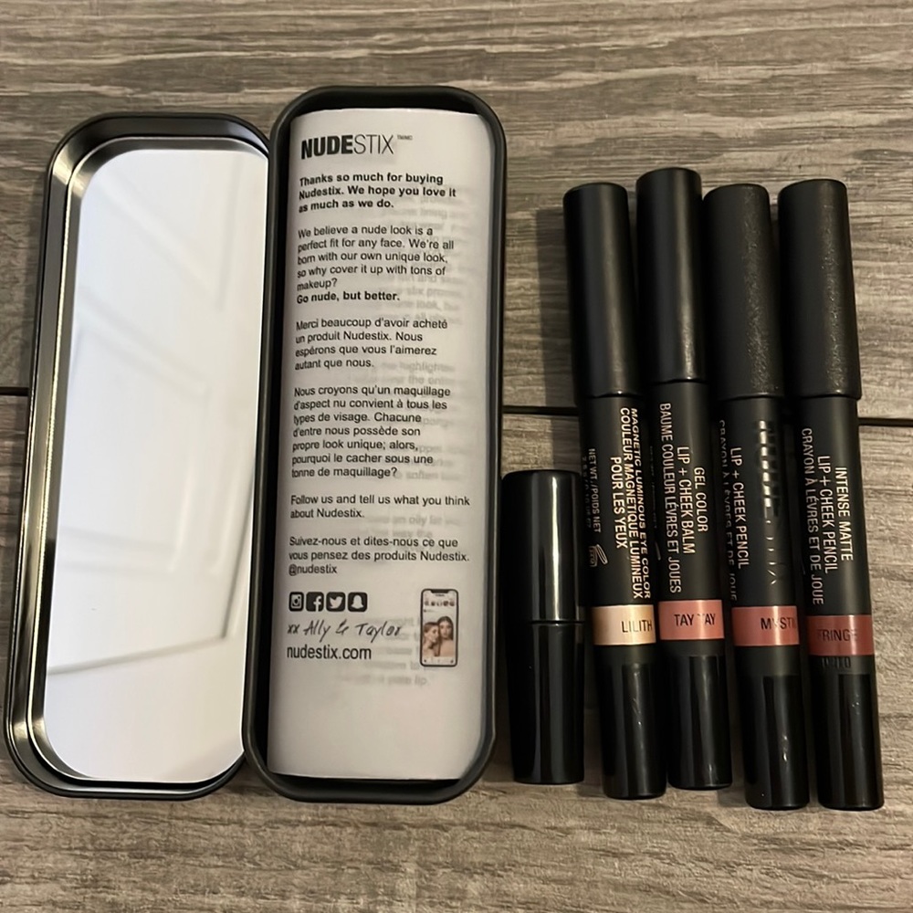Lot of 4 Nudestix and sharpener colors: Lilith, Tay Tay, mystic and fringe